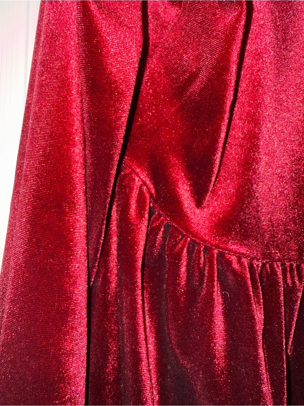 Umgee Velvet Button-Front Longer Shirt - Magenta-Size M - Picture 5 of 5